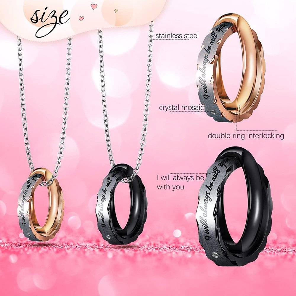 New 8 Pieces Couples Necklace Bracelet Matching Bracelets Set for Women Men, Her - Picture 5 of 7